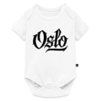Urban Graffiti Style Schriftzug Oslo  - Baby Premium Kurzarmbody - Weiß - Vorne