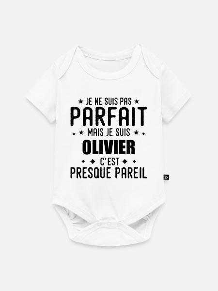 Olivier: authentisch, unvollkommen, oben, perfekt - Baby Premium Kurzarmbody - Weiß