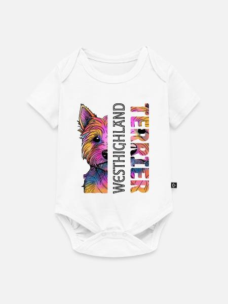 Bunter West Highland Terrier - Baby Premium Kurzarmbody - Weiß