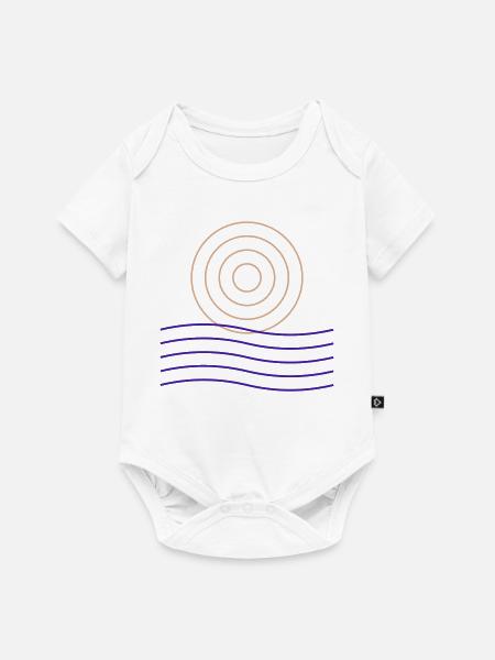 Geometrische Linien und Kreise Design - Baby Premium Kurzarmbody - Weiß