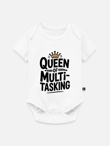 Königin des Multitaskings - Baby Premium Kurzarmbody - Weiß