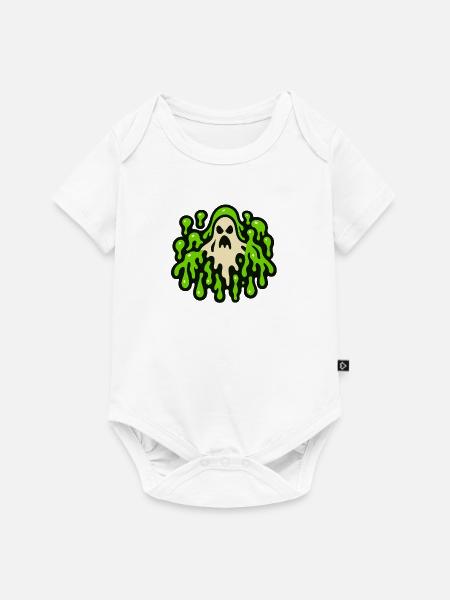 Gruseliger Geisterschleim-Print - Baby Premium Kurzarmbody - Weiß