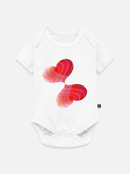 Verliebte Herzen | Pärchen | Liebe | Geschenkidee - Baby Premium Kurzarmbody - Weiß