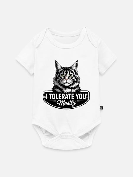 Tolerante Katze - Baby Premium Kurzarmbody - Weiß