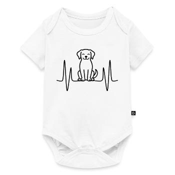 Dog heartbeat line motif - Baby Premium short-sleeve bodysuit - white - Front