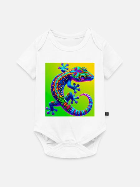 Gecko - Baby Premium Kurzarmbody - Weiß