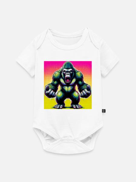 Gorilla - Baby Premium Kurzarmbody - Weiß