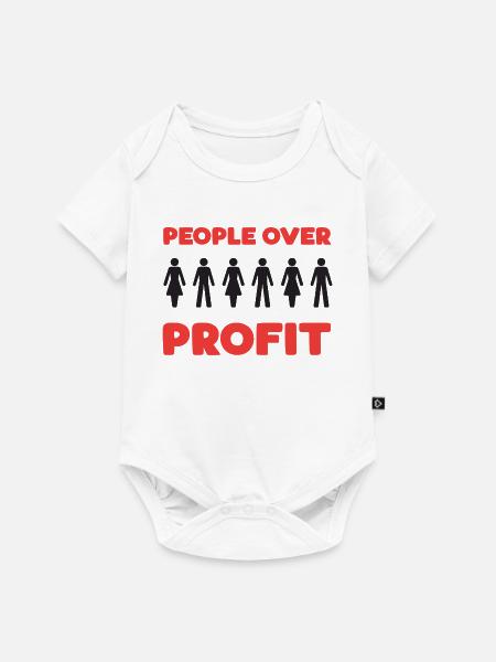 Menschen vor Profit - Baby Premium Kurzarmbody - Weiß
