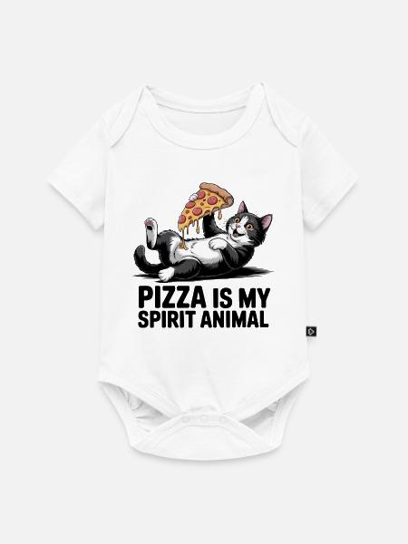 Pizza Katze - Baby Premium Kurzarmbody - Weiß