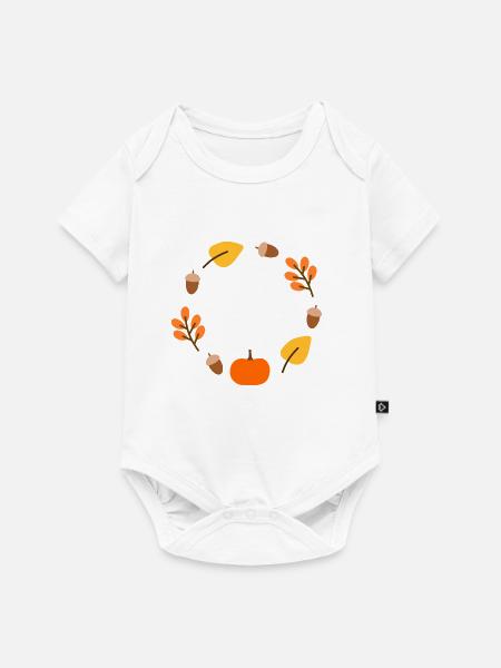 Herbst-Waldkreis-Design - Baby Premium Kurzarmbody - Weiß