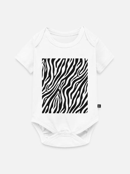 Zebra Muster - Baby Premium Kurzarmbody - Weiß