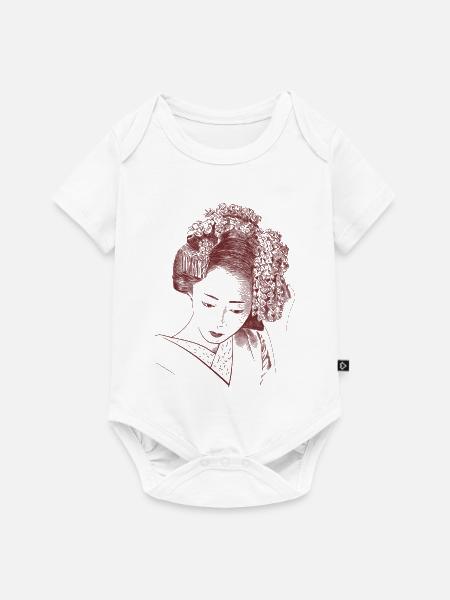 Japanerin  - Baby Premium Kurzarmbody - Weiß