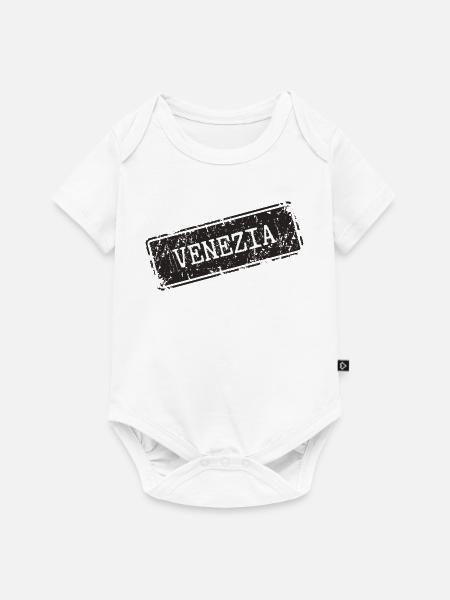 Venezia Städteweltkarte Design - Baby Premium Kurzarmbody - Weiß
