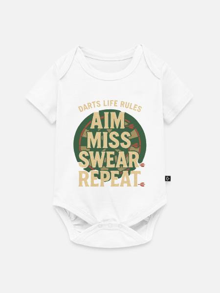 Aim Miss Swear Wiederholung - Baby Premium Kurzarmbody - Weiß