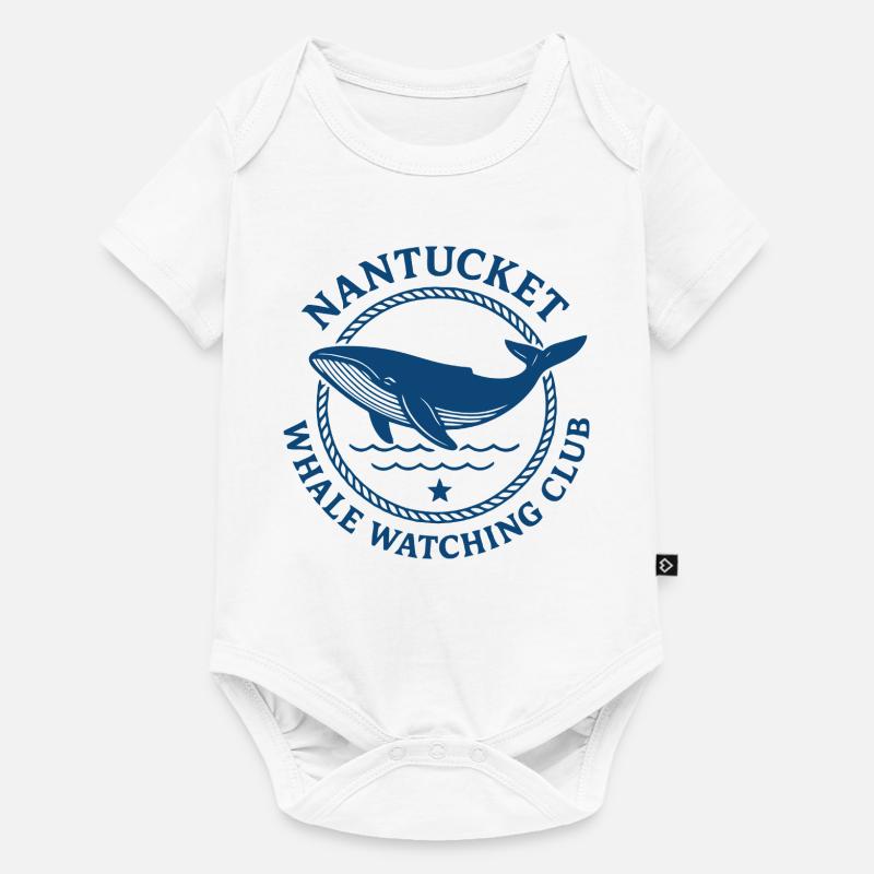 Conception de logo d’observation des baleines à Nantucket - Body à manches courtes Premium Bébé - blanc