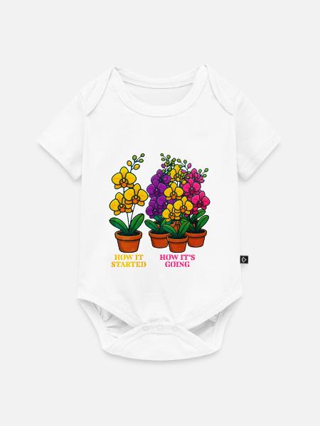 Blumenkunst: Entwicklung und Wachstum - Baby Premium Kurzarmbody - Weiß