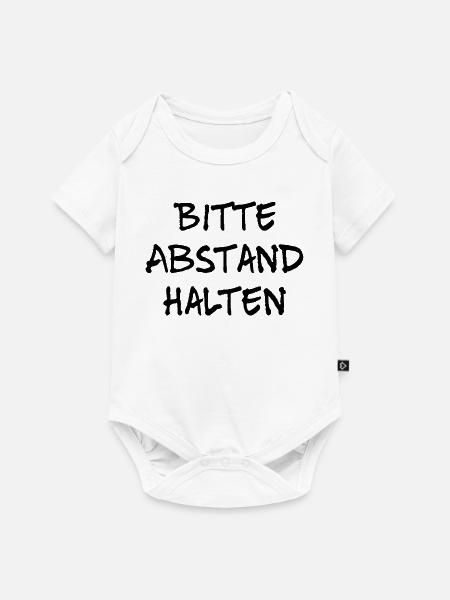 Bitte Abstand halten - Baby Premium Kurzarmbody - Weiß