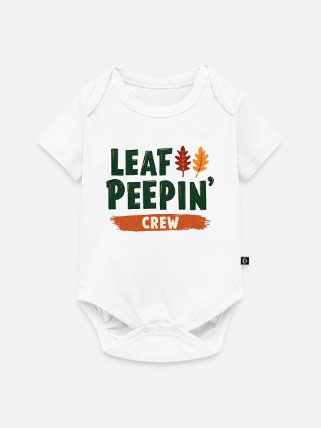 Leaf Peeping Crew Spruch Zitat - Baby Premium Kurzarmbody - Weiß