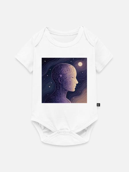 Digitales Bewusstsein – Futuristisches KI T-Shirt - Baby Premium Kurzarmbody - Weiß