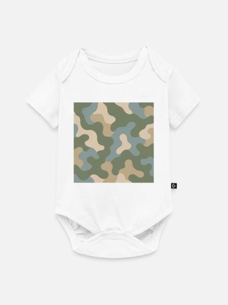 Moderner Camouflage-Hoodie - Baby Premium Kurzarmbody - Weiß