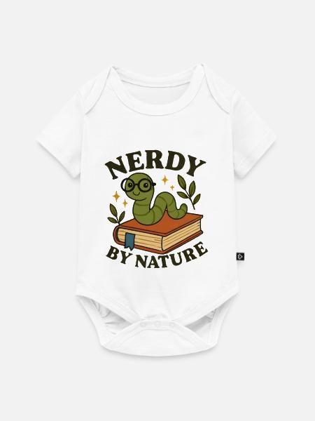 Lustiger Bücherwurm - Baby Premium Kurzarmbody - Weiß