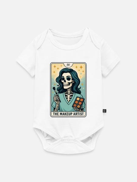 Skelett Makeup Artist Tarot Design - Baby Premium Kurzarmbody - Weiß
