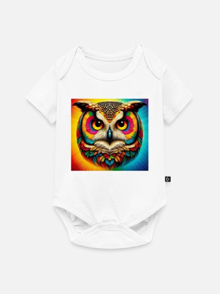 Eule - Baby Premium Kurzarmbody - Weiß