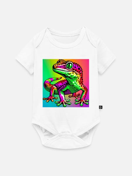Gecko - Baby Premium Kurzarmbody - Weiß
