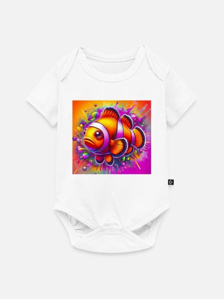 Clownfisch - Baby Premium Kurzarmbody - Weiß