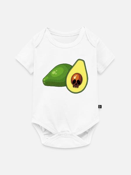 Avocado-Schädel - Baby Premium Kurzarmbody - Weiß