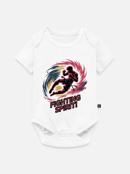 Dynamisches Kampfsport-Kampfgeist-Design - Baby Premium Kurzarmbody - Weiß