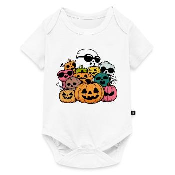 Playful Halloween pumpkins with sunglasses - Baby Premium short-sleeve bodysuit - white - Front
