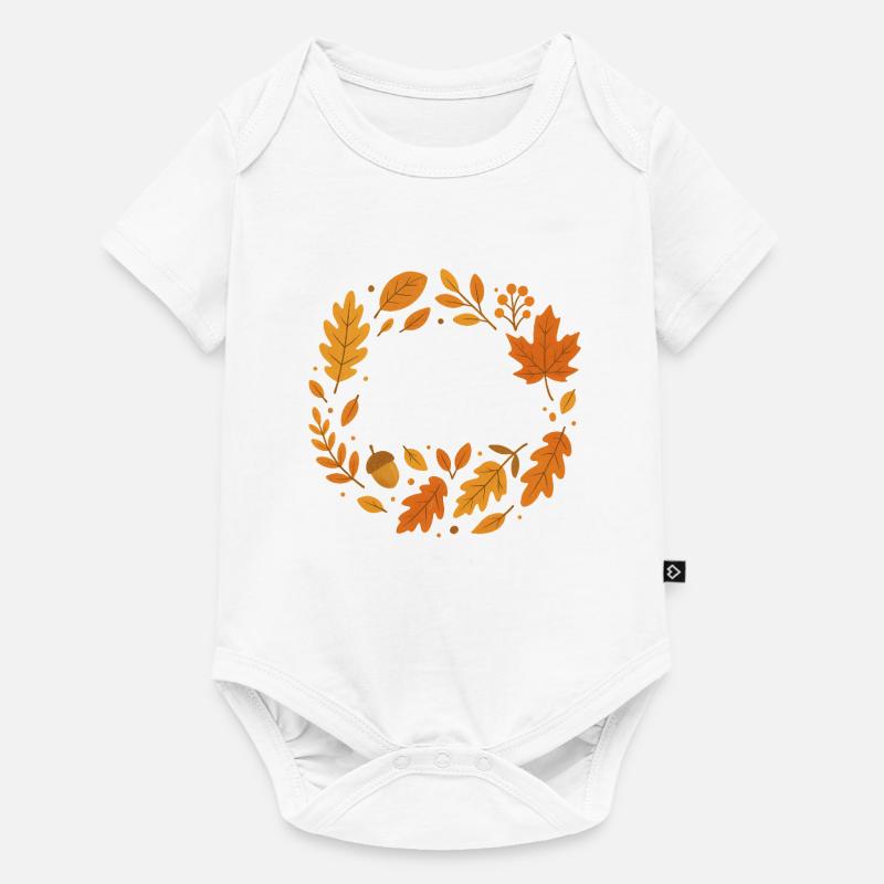 Conception de couronne de feuillage d’automne - Body à manches courtes Premium Bébé - blanc