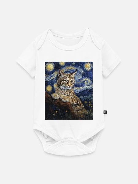 Luchs Van Gogh Style Starry - Baby Premium Kurzarmbody - Weiß