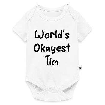 World s_okayest_Tim - Baby Premium short-sleeve bodysuit - white - Front