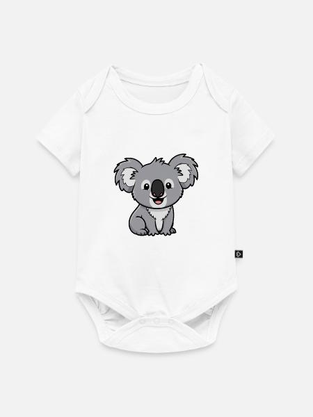 Niedlicher Koala Cartoon Motiv - Baby Premium Kurzarmbody - Weiß