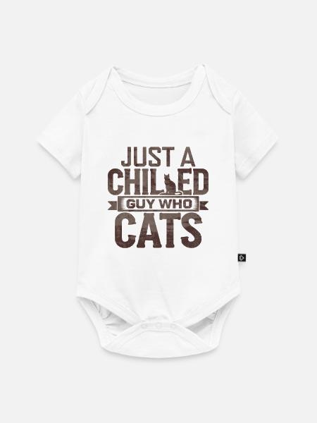 Entspanntes Katzenliebe-Design - Baby Premium Kurzarmbody - Weiß