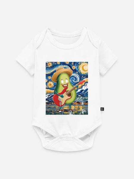 Avocado Musiker im Impressionstil - Baby Premium Kurzarmbody - Weiß
