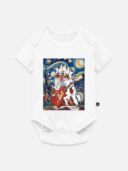 Hunde Starry Night Stil - Baby Premium Kurzarmbody - Weiß
