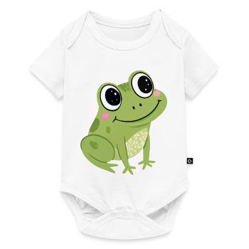 Grenouille Verte Mignonne Pastel - Body à manches courtes Premium Bébé - blanc - Devant