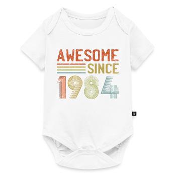 Conception de logo d’anniversaire d’année rétro - Body à manches courtes Premium Bébé - blanc - Devant