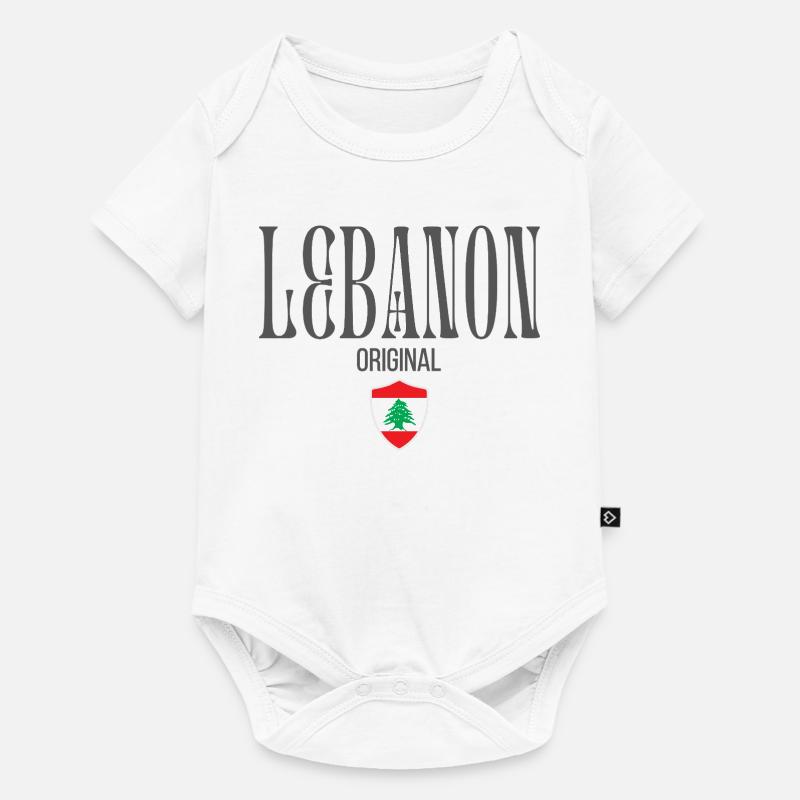 Fierté libanaise, design minimaliste et élégant - Body à manches courtes Premium Bébé - blanc