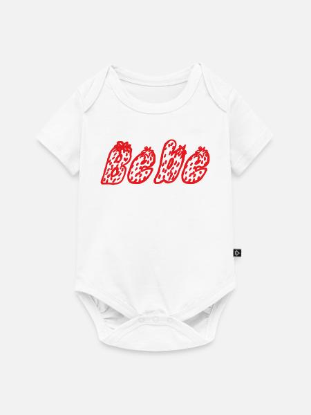 Bebe Abstrakte Rote Pixelkunst - Baby Premium Kurzarmbody - Weiß