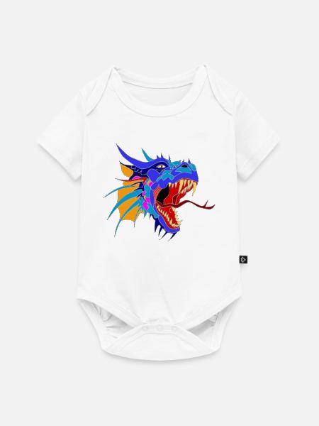 Drachenkopf - Baby Premium Kurzarmbody - Weiß