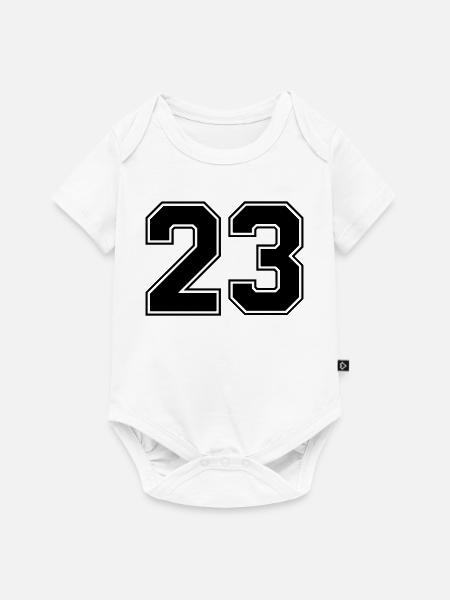 23 Zahl - Baby Premium Kurzarmbody - Weiß