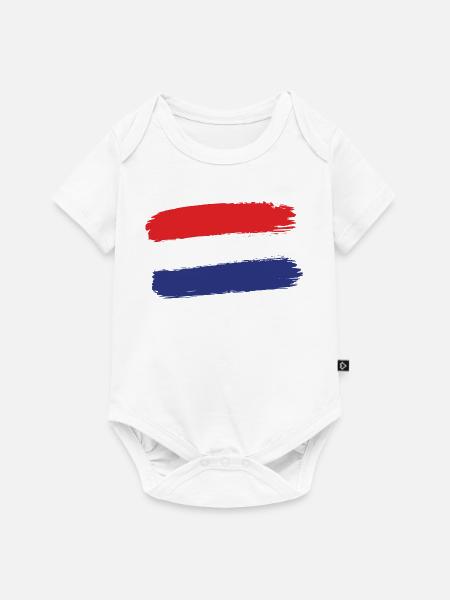 Holländische Flagge Pinselstrich - Baby Premium Kurzarmbody - Weiß