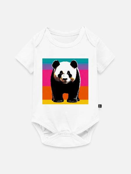 Panda - Baby Premium Kurzarmbody - Weiß