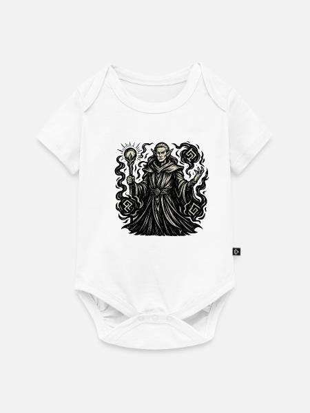 Mystischer Zauberer mit Symbolen - Baby Premium Kurzarmbody - Weiß