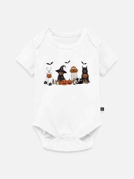 Hunde-Halloween - Baby Premium Kurzarmbody - Weiß