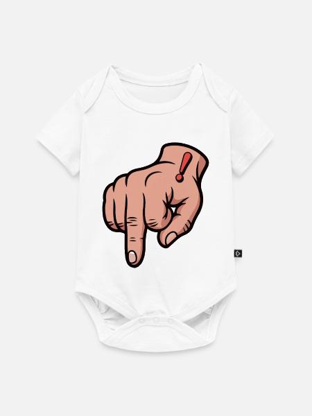 Fette rote Ausrufezeichen-Handillustration - Baby Premium Kurzarmbody - Weiß